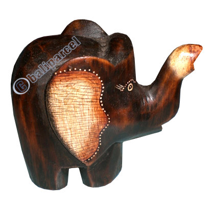 Elephant, Handcarved From Albesia Wood