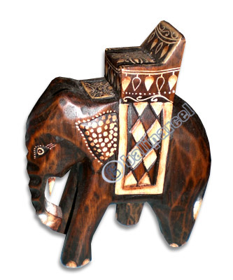 Elephant, Handcarved From Albesia Wood