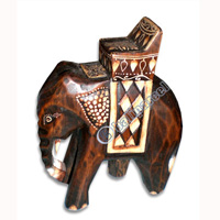 Elephant, Handcarved From Albesia Wood