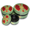 Boxes Set Of 3, Handcarved From Albesia Wood