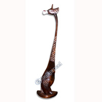 Giraffe, Handcarved From Albesia Wood