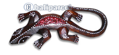 Wall Plaque Gecko, Handcarved From Albesia Wood