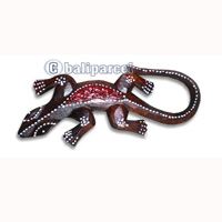 Wall Plaque Gecko, Handcarved From Albesia Wood