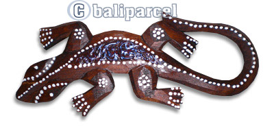 Gecko, Handcarved With Albesia Wood