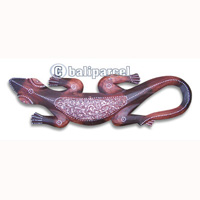 Wall Plaque Gecko, Handcarved From Albesia Wood