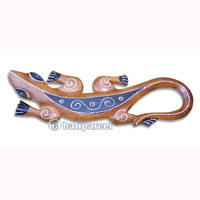 Wall Plaque Gecko, Handcarved From Albesia Wood