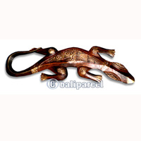 Wall Plaque Gecko, Handcarved From Albesia Wood