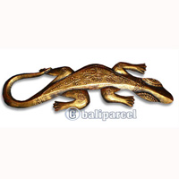 Wall Plaque Gecko, Handcarved From Albesia Wood