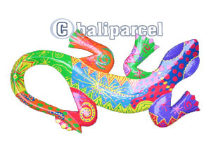 Wall Plaque Gecko "crazy Color", Handcarved From Albesia Wood