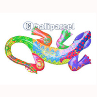 Wall Plaque Gecko "crazy Color", Handcarved From Albesia Wood