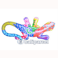 Wall Plaque Gecko "crazy Color", Handcarved From Albesia Wood