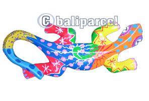Wall Plaque Gecko "crazy Color", Handcarved From Albesia Wood