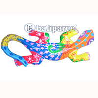Wall Plaque Gecko "crazy Color", Handcarved From Albesia Wood
