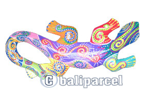 Wall Plaque Gecko "crazy Color", Handcarved From Albesia Wood