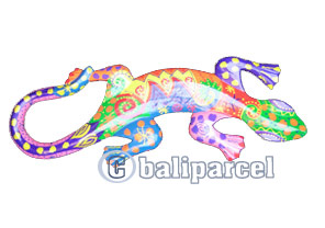 Wall Plaque Gecko "crazy Color", Handcarved From Albesia Wood