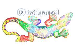 Wall Plaque Gecko "crazy Color", Handcarved From Albesia Wood