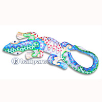 Wall Plaque Gecko "crazy Color", Handcarved From Albesia Wood