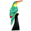 Bird With Handpainted, Hand Carved From Albesia Wood.