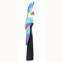 Cockatoo Bird With Handpainted, Hand Carved From Albesia Wood.
