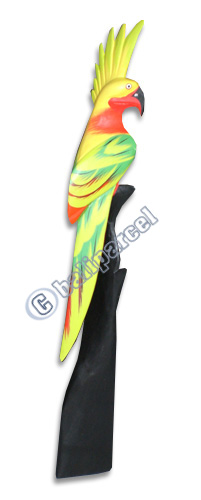 Cockatoo Bird With Handpainted, Hand Carved From Albesia Wood.