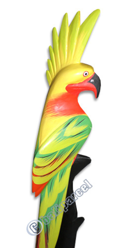 Cockatoo Bird With Handpainted, Hand Carved From Albesia Wood.