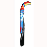 Toucan Bird With Hand Painted, Hand Carved From Albesia Wood.