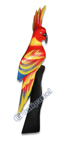 Cockatoo Bird With Handpainted, Hand Carved From Albesia Wood.