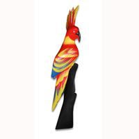 Cockatoo Bird With Handpainted, Hand Carved From Albesia Wood.