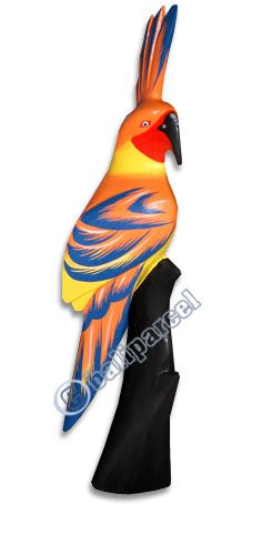 Cockatoo Bird With Handpainted, Hand Carved From Albesia Wood.
