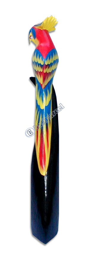 Cockatoo Bird With Handpainted, Hand Carved From Albesia Wood.