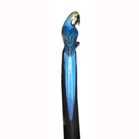 Parrot Bird With Handpainted, Hand Carved From Albesia Wood.