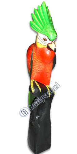 Cockatoo Bird With Handpainted, Hand Carved From Albesia Wood.