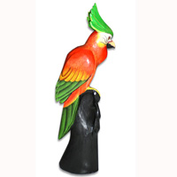 Cockatoo Bird With Handpainted, Hand Carved From Albesia Wood.