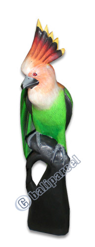 Cockatoo Bird With Handpainted, Hand Carved From Albesia Wood.