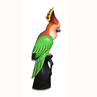 Cockatoo Bird With Handpainted, Hand Carved From Albesia Wood.