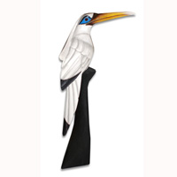 Bird With Handpainted, Hand Carved From Albesia Wood.