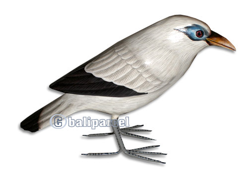 Bird With Handpainted, Hand Carved From Albesia Wood.