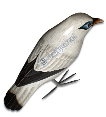 Bird With Handpainted, Hand Carved From Albesia Wood.