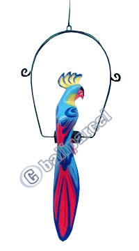 Cockatoo Bird With Handpainted, Hand Carved From Albesia Wood.