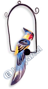 Cockatoo Bird With Handpainted, Hand Carved From Albesia Wood.