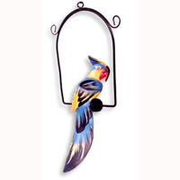 Cockatoo Bird With Handpainted, Hand Carved From Albesia Wood.