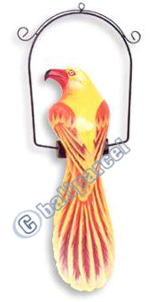 Bird With Handpainted, Hand Carved From Albesia Wood.