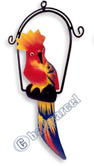 Cockatoo Bird With Handpainted, Hand Carved From Albesia Wood.