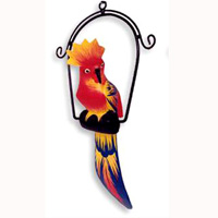Cockatoo Bird With Handpainted, Hand Carved From Albesia Wood.