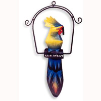 Cockatoo Bird With Handpainted, Hand Carved From Albesia Wood.