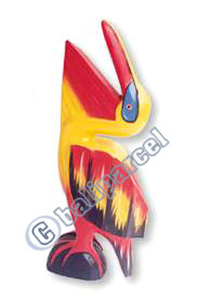Pelican Bird With Handpainted, Hand Carved From Albesia Wood.