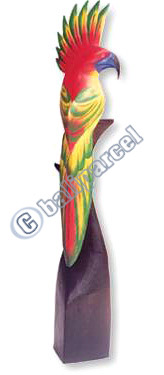 Cockatoo Bird With Handpainted, Hand Carved From Albesia Wood.