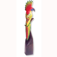 Cockatoo Bird With Handpainted, Hand Carved From Albesia Wood.