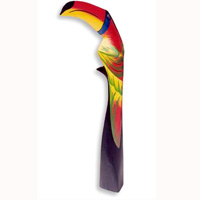Toucan Bird With Handpainted, Hand Carved From Albesia Wood.