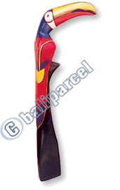 Toucan Bird With Handpainted, Hand Carved From Albesia Wood.